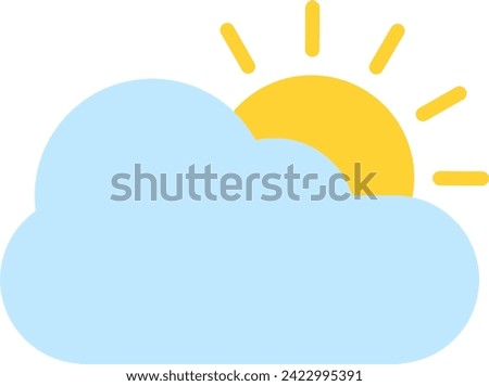 vector illustration of the sun behind the clouds