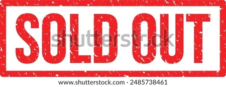 sold out red stamp vector