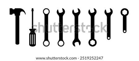 wrench vector. workshop, mechanic, automotive, icon, symbol