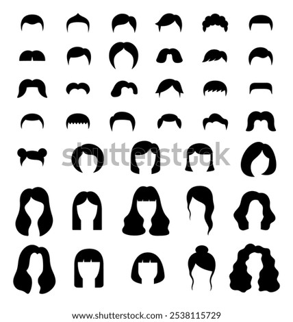 hairstyle vector. salon, barbershop, style