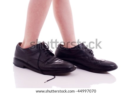 Child Wearing Adult Shoes Stock Photo 44997070 : Shutterstock