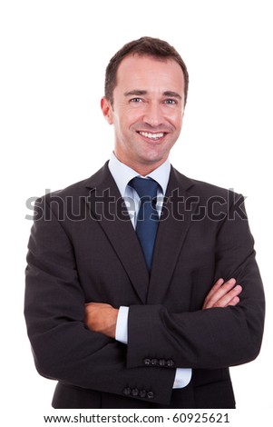 Portrait Of A Business Man Isolated On White Background. Studio Shot ...