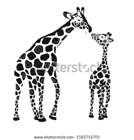 Download Mom And Baby Giraffe Silhouette At Getdrawings Free Download