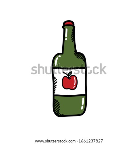 apple cider doodle icon, vector illustration