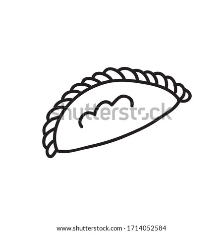 empanada doodle icon, vector illustration