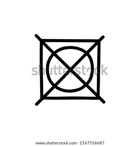 do not tumble dry symbol doodle icon, vector illustration