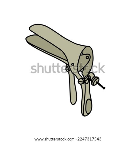 grave speculum doodle icon, vector illustration