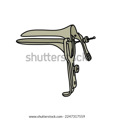 grave speculum doodle icon, vector illustration