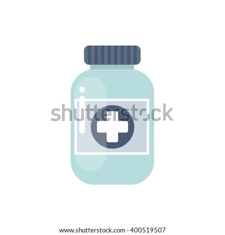 medicine bottle icon. vector illustration