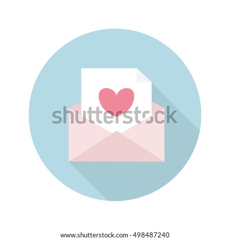 postal envelope with heart icon. vector illustration