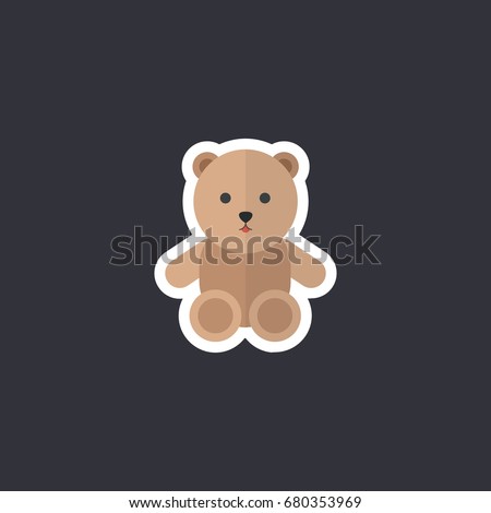 teddy bear icon, sticker