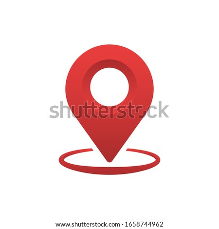 Red map pin. Concept of global coordinate, dot, needle tip, ui.
Map Marker Icon. Red Point