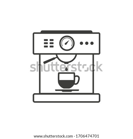 Coffee machine icon in black solid flat design icon isolated on white background