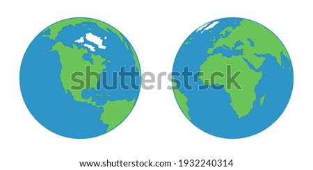 Globe isolated on a white background. Flat planet Earth icon.
