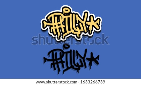 Philly Philadelphia Pennsylvania Usa Hand Lettering Graffiti Tag Style Sticker Design.