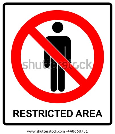 Vector Circle Prohibited Sign Restricted Area For Member Only or No Enter Sign in Caution Zone