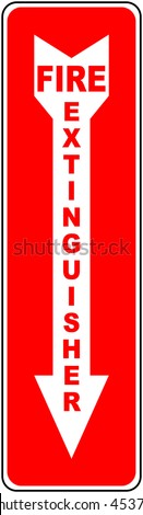 Sign of the fire extinguisher in vector, isolated over white