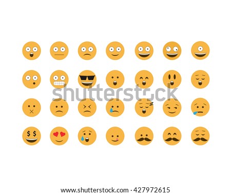 Emoticon Vector. Emoji Vector. Smile Icon Set. Emoticon Icon Web