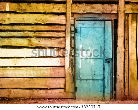 painted dirty vintage wooden door