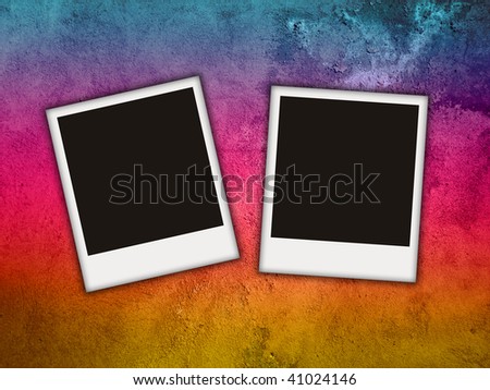 grunge acid background with blank photos on it