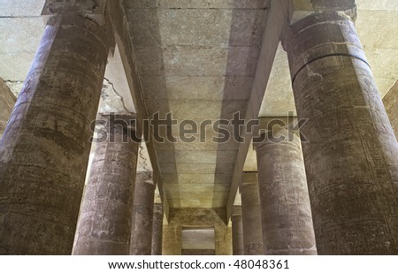The antique columns of the temple in 