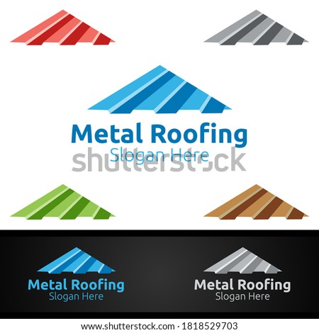 Metal Roofing Logo for Shingles Roof Real Estate or Handyman Architecture