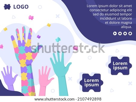 World Autism Awareness Day Brochure Template Flat Illustration Editable of Square Background Suitable for Social media or Greetings Card
