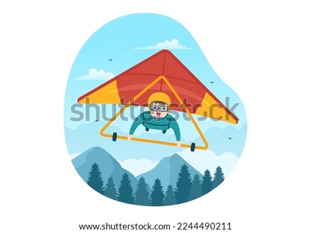 Skydiving Illustration with Skydivers use Parachute and Sky Jump for Outdoor Activities in Flat Extreme Sport Cartoon Hand Drawn Templates