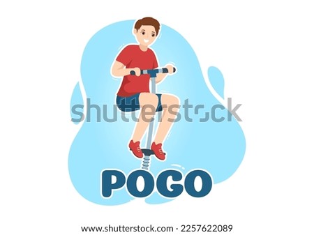 People Playing With Sport Jump Pogo Stick Illustration for Web Banner or Landing Page in Outdoor Fun Toy Flat Cartoon Hand Drawn Templates