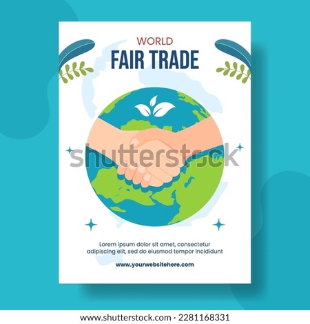 World Fair Trade Day Vertical Poster Flat Cartoon Hand Drawn Templates Background Illustration