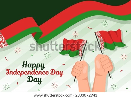 Belarus Independence Day Vector Illustration on 3 July with Waving Flag in National Holiday Flat Cartoon Hand Drawn Landing Page Background Templates