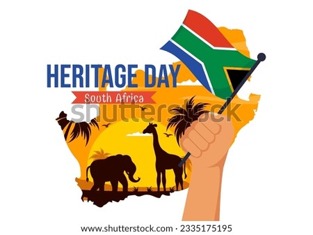 Happy Heritage Day South Africa Vector Illustration on September 24 with Waving Flag Background, Honoring African Culture and Traditions Templates 