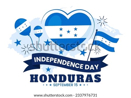 Happy Honduras Independence Day Vector Illustration on September 15 with Waving Flag Background in National Holiday Hand Drawn Templates