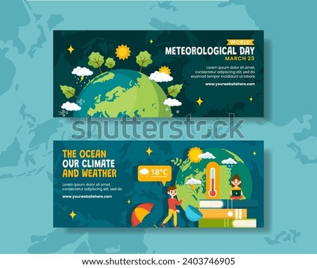 Meteorological Day Horizontal Banner Flat Cartoon Hand Drawn Templates Background Illustration