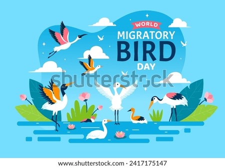 Similar – Image, Stock Photo Migratory birds in the sky with a cloud