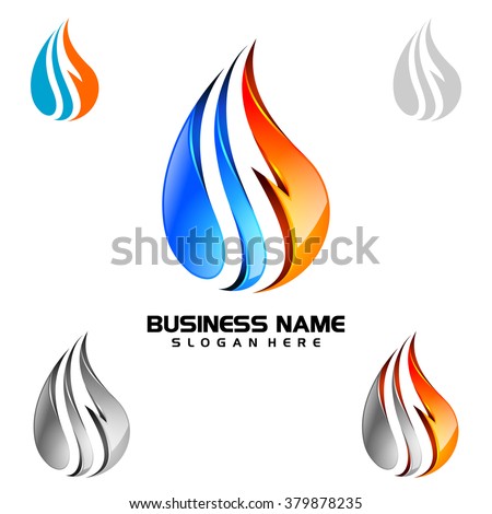 3d water drop vector logo design