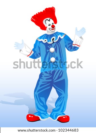 Clown With Red Hair And Blue Suit Stock Vector Illustration 102344683 ...