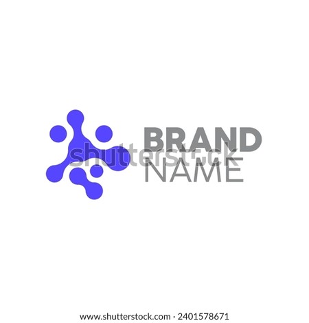 Metaball template logo design vector. Biotechnology molecule atom dna chip symbol