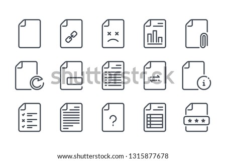 Docs and files related line icons. Document vector linear icon set.