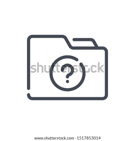 FAQ folder line icon. Folder with question mark vector outline sign.