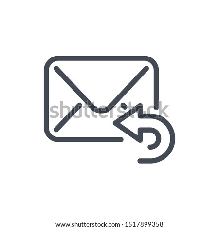 Reply mail line icon. Responding email vector outline sign.