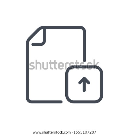 Upload file line icon. Export document vector outline sign.