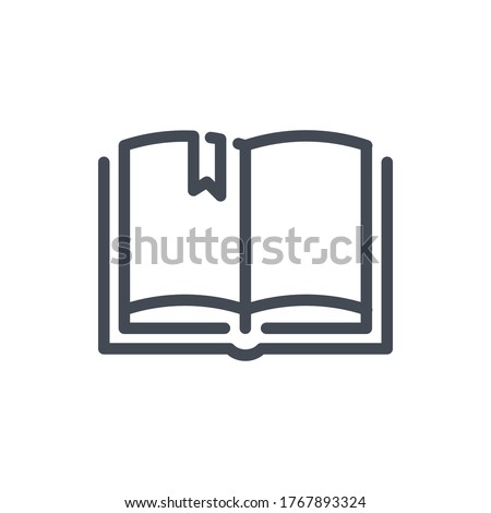 Book with Bookmark line icon. Open Book vector outline sign.