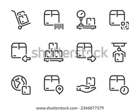 Shipping, Logistics and Delivery vector line icons. Deliver the Package and Order Transportation outline icon set.