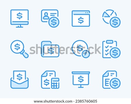 Money, Dollar and Finance vector line icons. Budget and Margin outline icon set. Financial document, Investment search, Payment term, Personal payment and more.