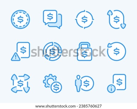 Money, Dollar and Finance vector line icons. Business and Financial advice outline icon set. Chart, Savings, Message, Lock, Money target, Statistical report and more.