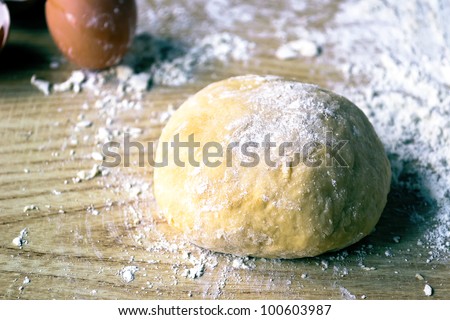Tagliatelle dough ball before flattening