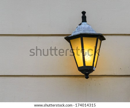 Old lamp in city of Riga, Latvia. In 2014, Riga city is the European capital of culture
