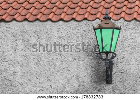 Street lamp in old Riga city, Latvia. In 2014, Riga is the European capital of culture