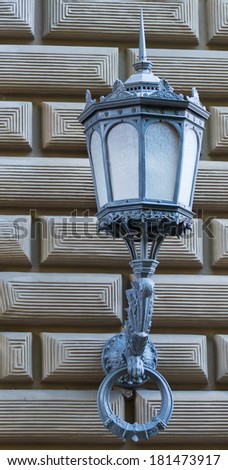 Street lamp in old Riga. In 2014, Riga is the European capital of culture